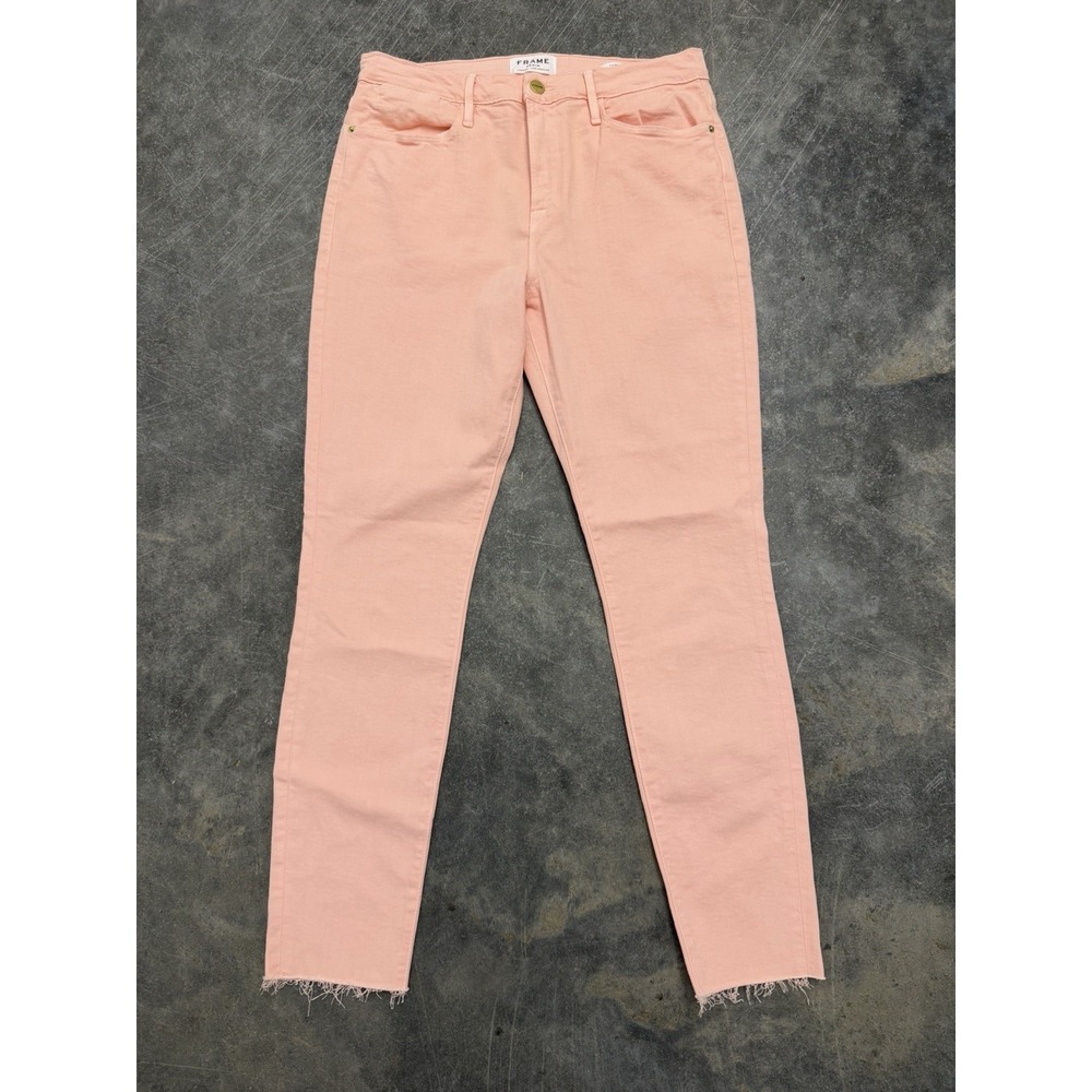 FRAME Womens Le High Skinny Jeans Size 32 Peach High Rise Stretch